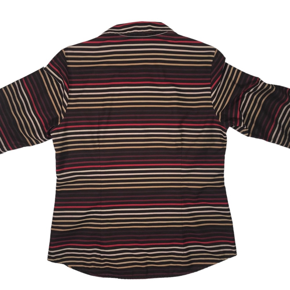 🎈SALE Coldwater Creek Classic Striped Blouse Size S No Iron Fitted Autumn Fall - Picture 8 of 15